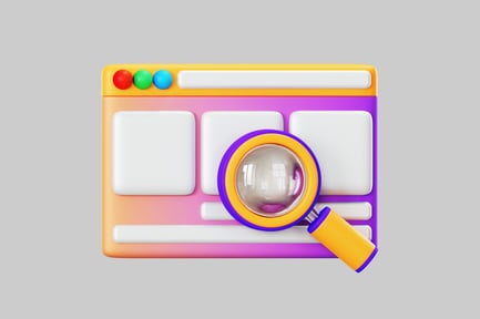 Preview: Cartoon search interface with magnifier