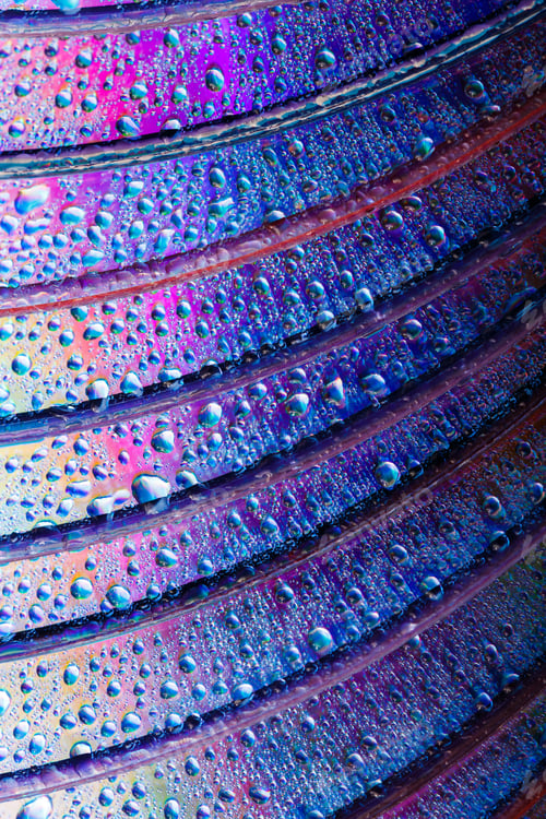 Preview: Colorful, Rainbow, Abstract Background. Water Drops. Condensate. Texture Of Glass. Parallel Lines
