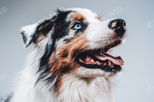 Preview: Beautiful pet and human's friend posing in white background