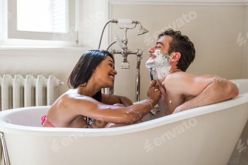 Preview: Couple of lovers in the bathroom