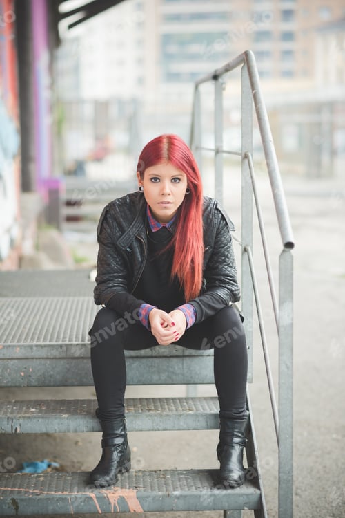 Preview: young beautiful red hair venezuelan woman lifestyle