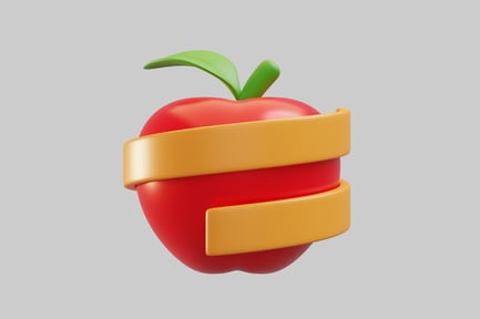 Vista previa: Apple con detalle de bandas doradas