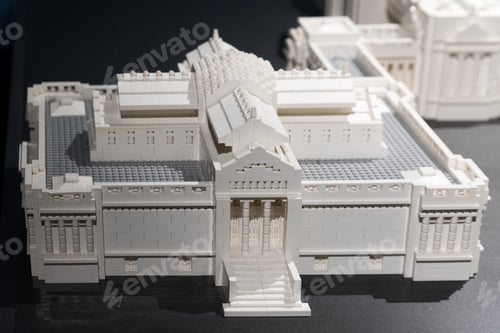 Preview: Big White Building Made Of A Toy Constructor