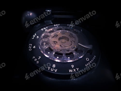 Preview: Closeup shot of an old dial phone in Leverkusen, Germany