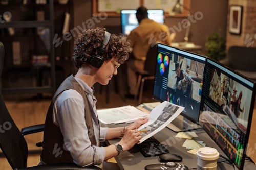 Preview: Editor working in creative office studio
