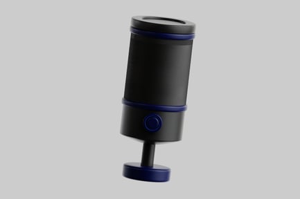 Preview: Black and blue desktop microphone