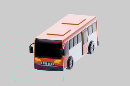 Visualização: Miniatura detalhada de ônibus de brinquedo