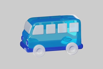 Preview: Cartoon blue adventure bus toy