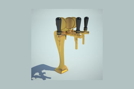 Preview: Gold triple-tap beer dispenser
