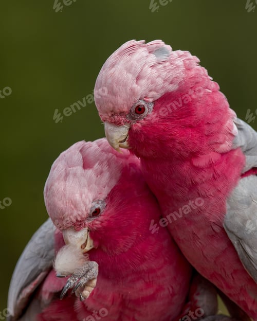 Preview: Vertical shot of a beautiful galah at Banham Zoo, Norfolk, England