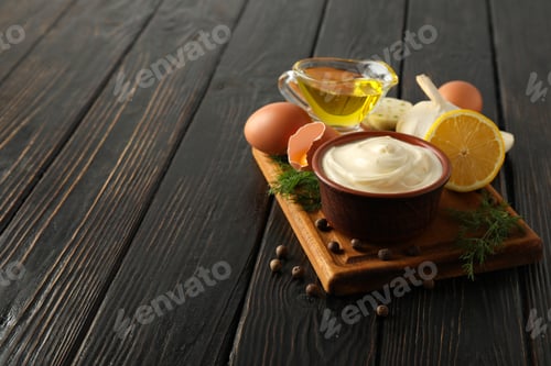 Preview: Concept of sauce, mayonnaise, space for text