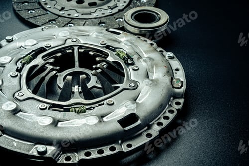 Preview: Car break disc on black background close up