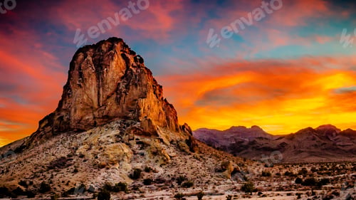 Preview: Beautiful landscape of Arizona desert and cliffs captured at sunset