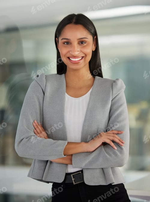 Preview: I work hard for what I want. Portrait of a young businesswoman working in a modern office.