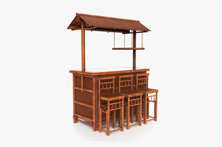 Preview: Bamboo Tiki Bar with Stools
