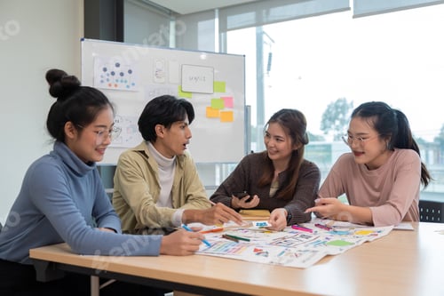 Preview: Brainstorm planing creative teamwork, Close up of hands mobile phone app developer team meeting