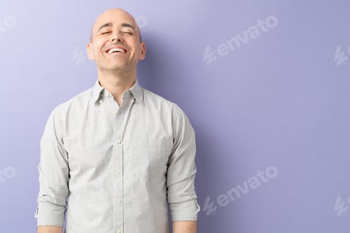 Preview: Man smiling and enjoying the moment