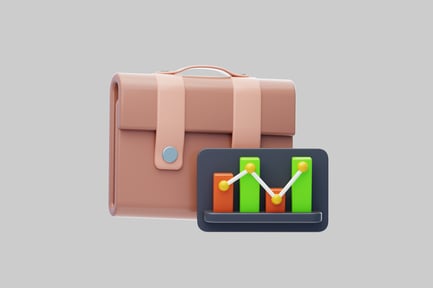Preview: Business briefcase with financial data