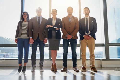 Preview: Full length shot of a group of businesspeople standing in their office
