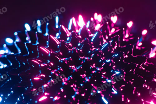 Preview: Closeup shiny ferrofluid spikes