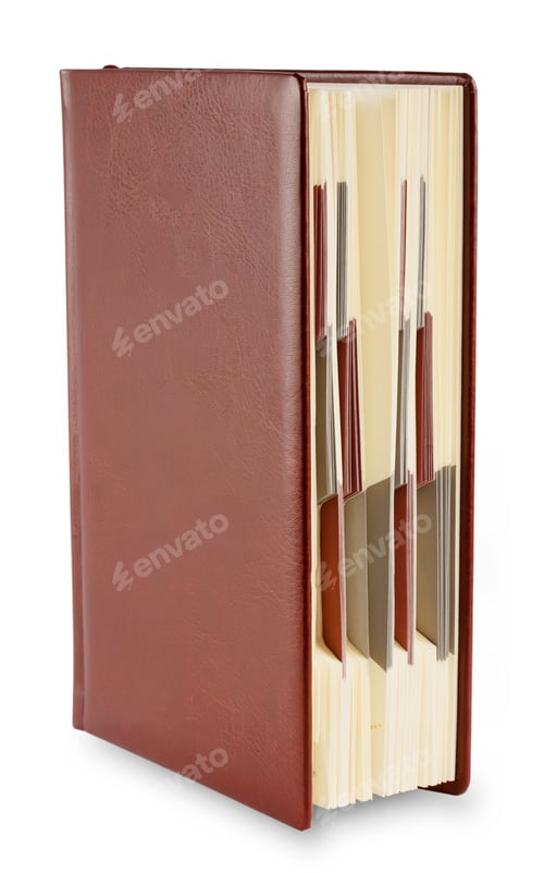 Preview: Leather diary standing upright