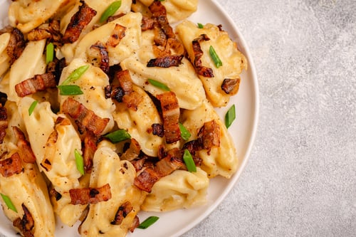 Preview: Dumplings, filled with mashed potatoes.
