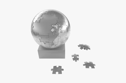 Preview: Incomplete spherical jigsaw puzzle on pedestal