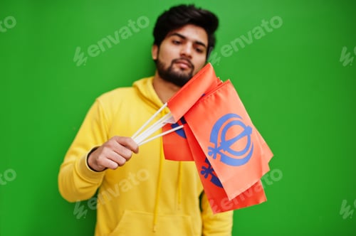 Preview: Asian man with flag