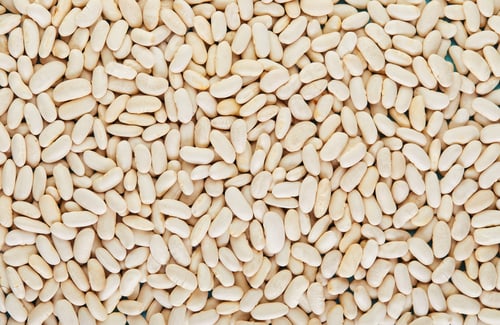 Preview: Close up white beans background, white beans seeds.