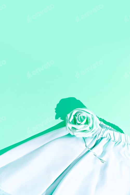 Preview: Minimal aesthetic fashion monochrome design. Aqua menthe clothing trend