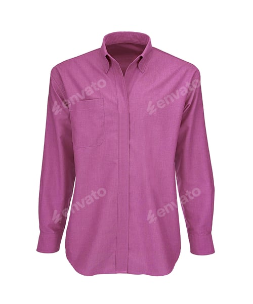Preview: Elegant Long Sleeved Purple Button-Down Shirt