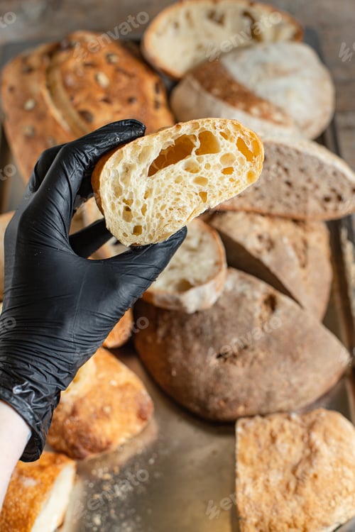 Preview: Bread Assortment Of Pastrie Many Different Kinds Of Bake Healthy Meal Top View Copy Space For Text