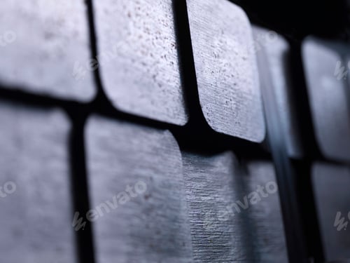 Preview: Closeup of a modern black keyboard keys with focus on edges