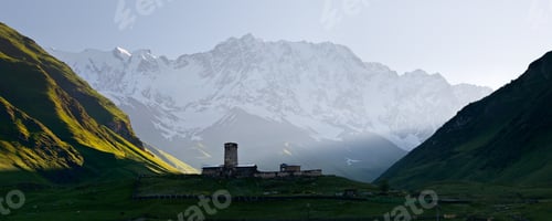 Preview: Church at the foot of the Caucasus Mountains