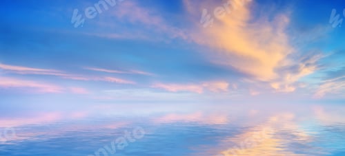 Preview: Tranquil Waters Reflecting Colorful Sunset Sky