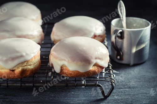 Preview: Tasty and homemade donuts hot and freshly baked