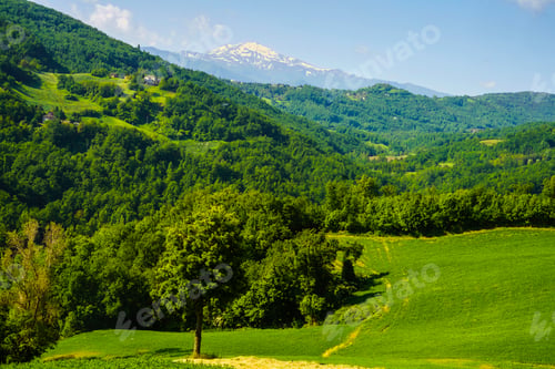 Preview: Rural landscape along the road from Pavullo nel Frignano to Polinago, Emilia-Romagna.