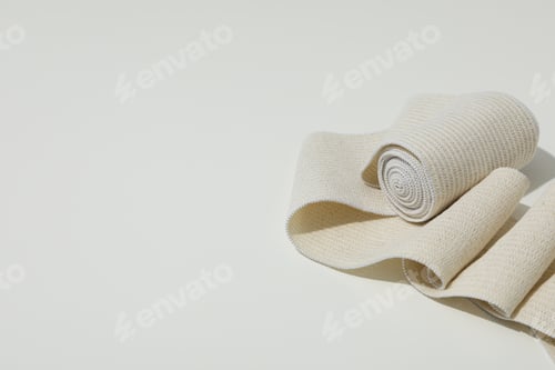 Preview: Help during an injury, elastic bandage on white background