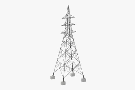 High Tension Power Line Tower - Clean and Dirty