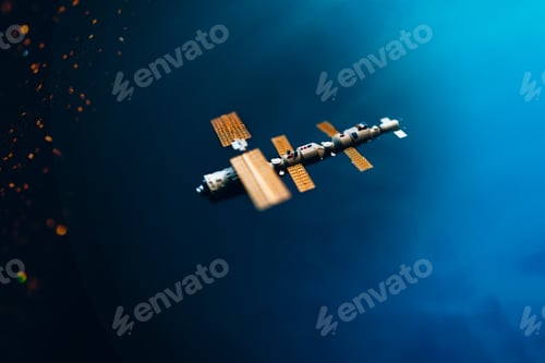 Preview: Space satellite orbiting the blue planet