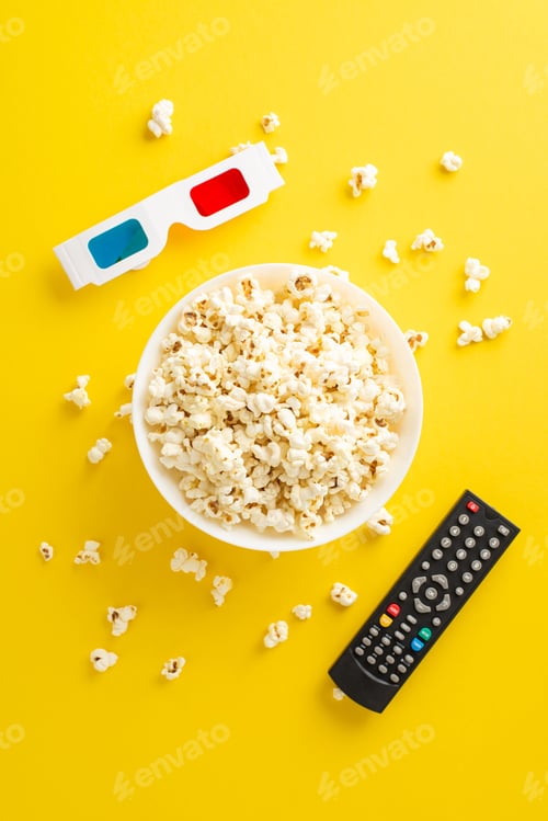 Preview: Casual home theater experience awaits with popcorn. Equipped for online streaming