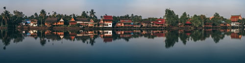Preview: panorama view of Thai house riverside