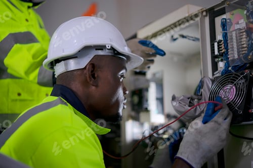Preview: Engineer work at robotic arm factory.