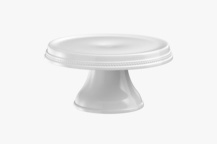 Preview: Elegant White Cake Stand with Embossed Rim