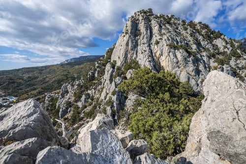 Preview: Close up of Cat mountain of Simeiz small town. The Peninsula Of Crimea. Black Sea