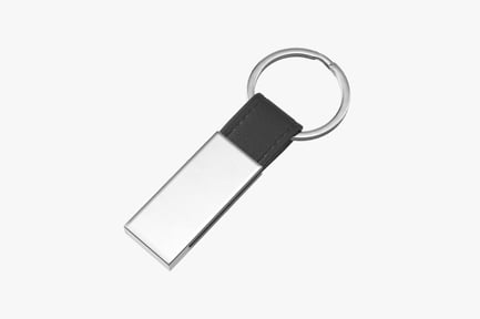 Preview: Sleek Metal & Leather Keychain