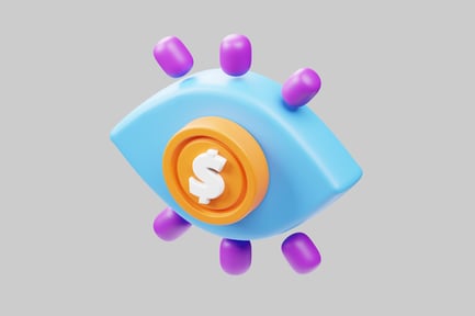 Preview: Monetization eye coin cartoon icon