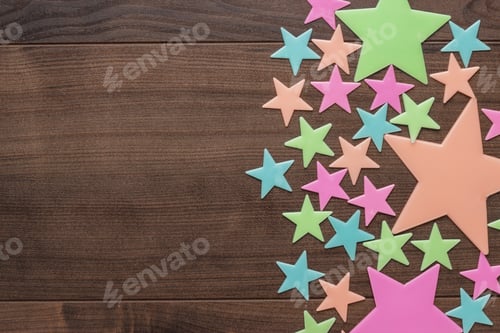 Preview: Plastic Toy Stars On The Table