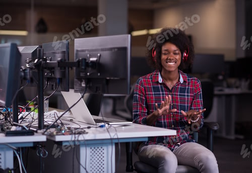 Preview: portrait of a young successful African-American woman in modern