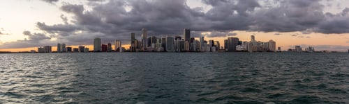 Preview: Panoramic view of a modern Downtown Cityscape during sunset